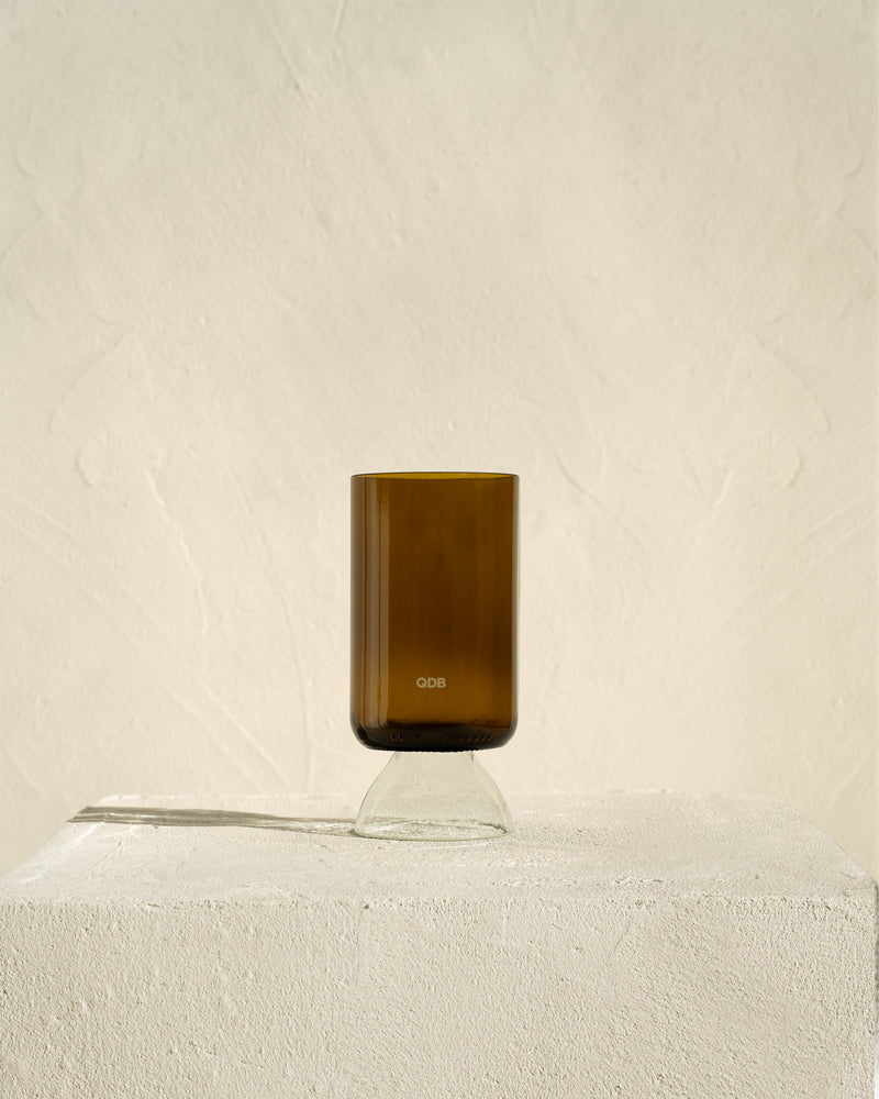 Verres à pied - Cannelle/Blanc