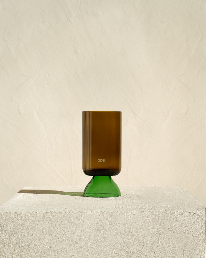 Verres à pied - Cannelle/Vert